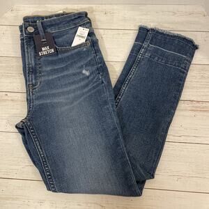 *NWT* Gap Teen Sky High Skinny Ankle Jeans Size 12 Distressed Blue Max Stretch